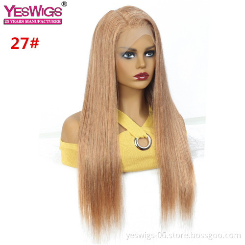 High Quality Color 613# 27# 30# 99J# Lace Front Wig 100% Human Hair Wigs With Baby Hair Straight Preplucked wigs Indian hair